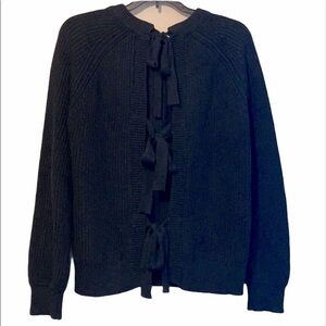 English Factory Knit Pullover,Back Bow Ties,BlackM